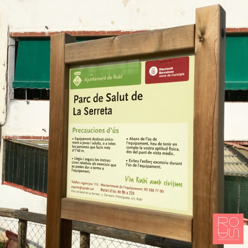 Cartell per normes d'ús en àrees biosaludables